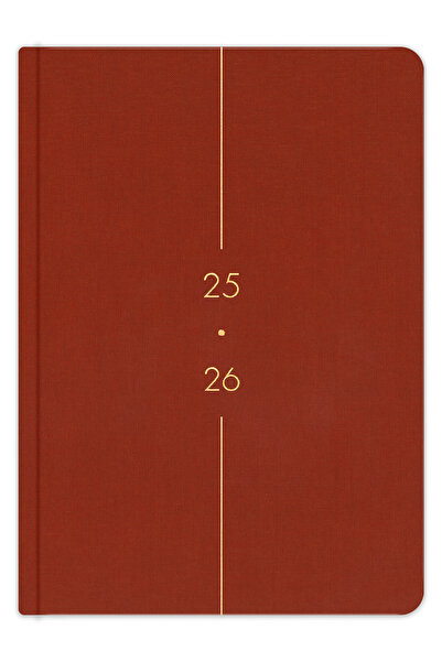 Matt Notebook 2025-2026 A5 Keten Akademik Ajanda 15x21 cm - 17 Aylık Tarçın