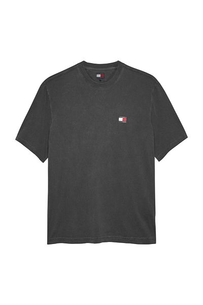 Tommy Hilfiger Čierne pánske tričko Tommy Jeans s vlajkou 90. rokov