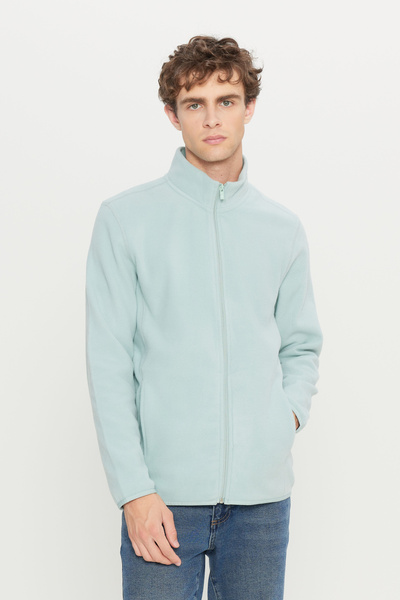 AC&Co / Altınyıldız Classics Erkek Cagla Anti-pilling Tüylenme Yapmayan Standart Fit Dik Bato Yaka Sweatshirt Polar Ceket