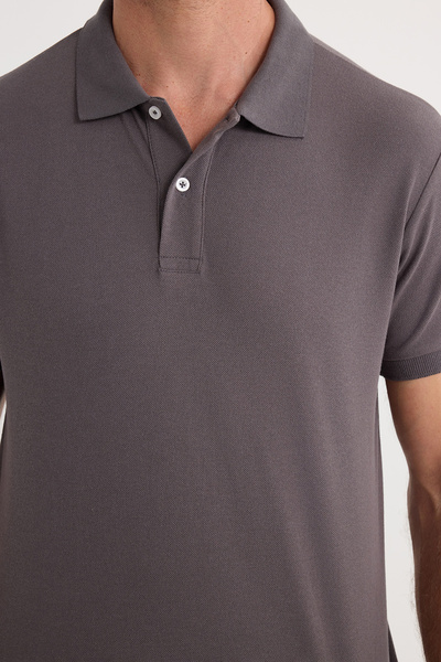 Tudors Ανδρικό μπλουζάκι με κανονική εφαρμογή, κλασική κοπή, βαμβακερό μαλακό υφασμάτινο μπλουζάκι με γιακά πόλο