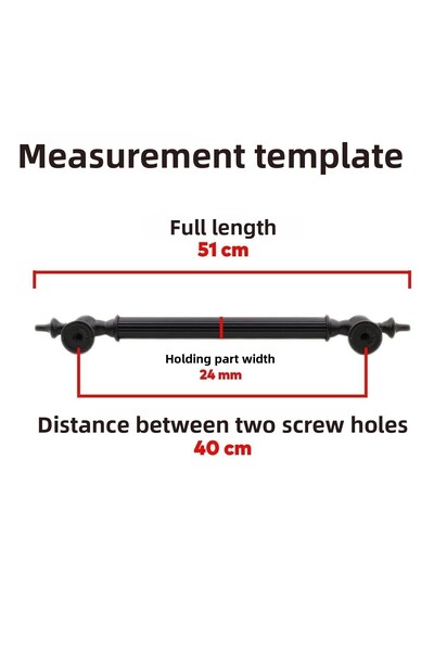 Badem10 Pitcher Sliding Door Pull Handle Hold Handle Handle Steel Exterior Door Handle Sleeve Matte Black 40 Cm