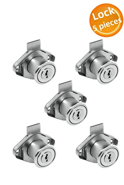 Badem10 Nickel Chrome 22 mm 5 Pieces Kh2 Strip Oval Cylinder Locks