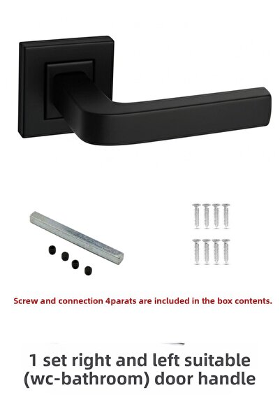 Sofuoğlu Mânerul ușii WC Seyhan din oțel inoxidabil negru mat cu insignă pătrată este pentru uși WC