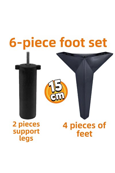 Badem10 Kale Set 6 Mobilier Unitate TV Fotoliu Canapea Suport Picior 15 Cm Negru Baza Picioare Cu Surub M8