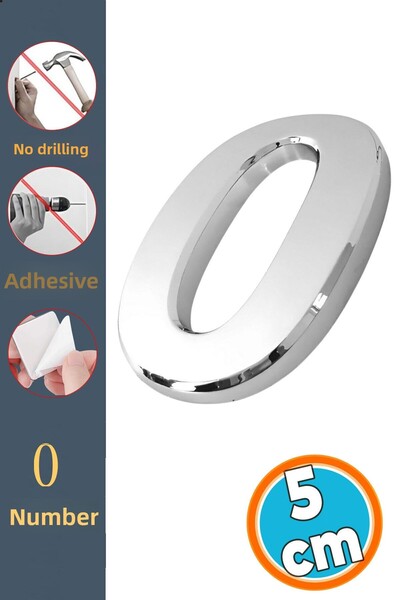 NZB Door Number Adhesive Small Size 50 mm 5 cm Number 0 Numeral Zero Number C...
