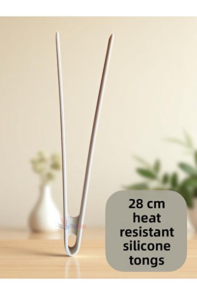 Multiamo Hard Tip Heat Resistant Fireproof Non-Stick Silicone 28 cm Tongs