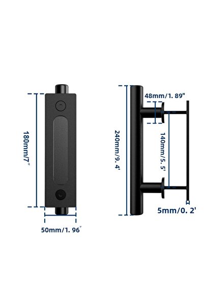 Choice مقبض باب الحظيرة 24 سم، أسود دائري، باب خشبي أمريكي مزدوج الجوانب، باب...