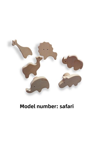 MİESSA 6Pcs Drawer Handle, Baby Kids Room Dresser Handle with Safari Animals Figures