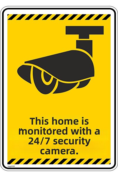 isgtabelam 15×20 سم/قطعتان/ ديكوتا/ هذا المنزل يُراقب بواسطة كاميرا أمنية على...