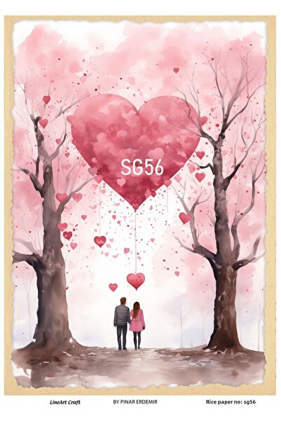 LİNEART سلسلة عيد الحب SG56 - ديكوباج نحاسي على شكل زهور وقلوب وورود 30x42