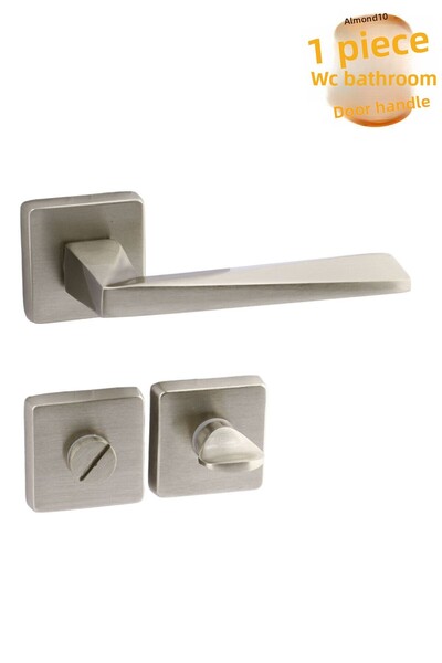 Badem10 Vista Satin WC Συμβατή με μπάνιο Λαβή πόρτας Τετράγωνη λαβή πόρτας με...