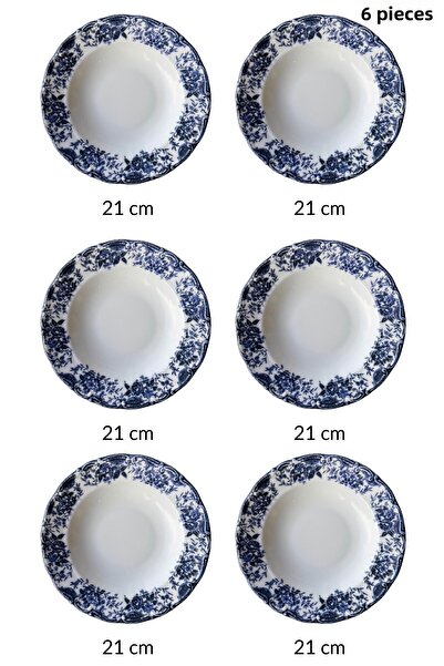 porselenden Vintage Blue 6-Person 21 cm Special Design Premium Porcelain Pit Dinner Plate Set