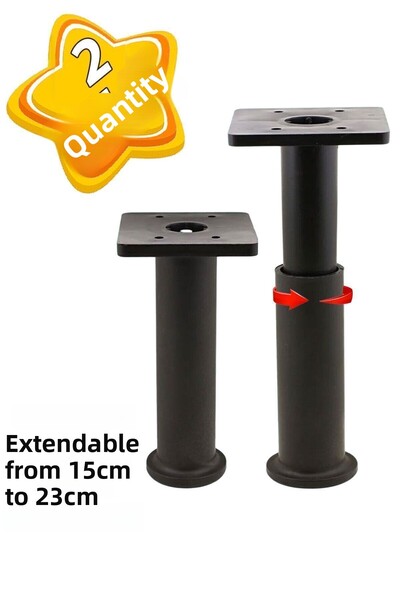 GLASWEN 2 bucăți picioare de susținere reglabile pentru module 15 x 23 cm picioare negre pentru mobilier canapea picioare unitate de scaun