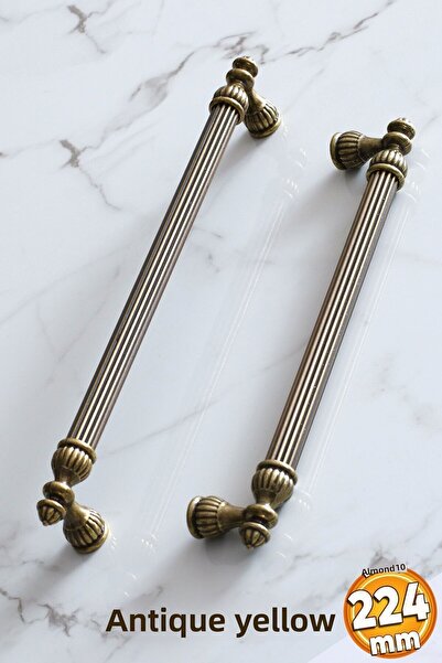 Badem10 Mobilier din metal galben - regal 224 mm antic cu sertar de bucătărie și ușă dulap