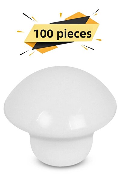 Badem10 100 قطعة من باب الخزانة بمقبض زر الفطر الأبيض