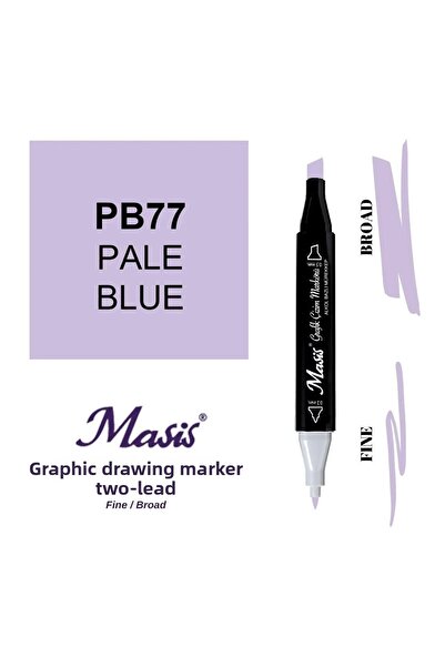 Masis قلم تحديد مزدوج الأطراف 77 أزرق فاتح