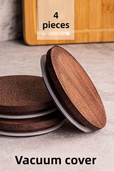 Snippy 4-Piece Wooden Vacuum Lid Elysia Timeless Compatible