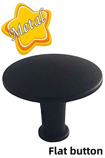 GLASWEN Buton plat Mâner negru pentru mobilă Mâner pentru ușă dulap Mâner metalic Accesorii cu șuruburi