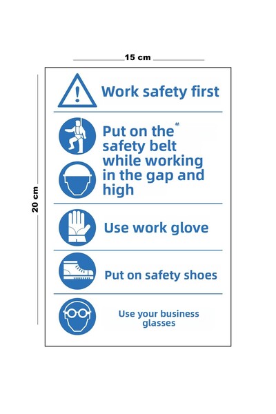 Lucena معدن أولا سلامة العمل 15 سم × 20 سم علامة تحذير علامة تحويل
