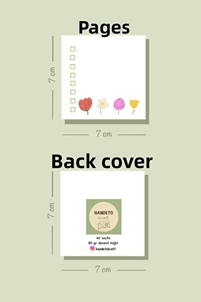 Handeto Kraft لوحة مذكرة ملونة على شكل زهرة، دفتر ملاحظات صغير قابل للسحب، 7 × 7 سم، 40 صفحة، ملصق بالغراء