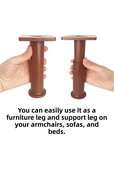 GLASWEN 2 bucăți modul de picioare de sprijin reglabile 15 x 23 cm picioare maro pentru mobilier canapea picioare unitate de scaun