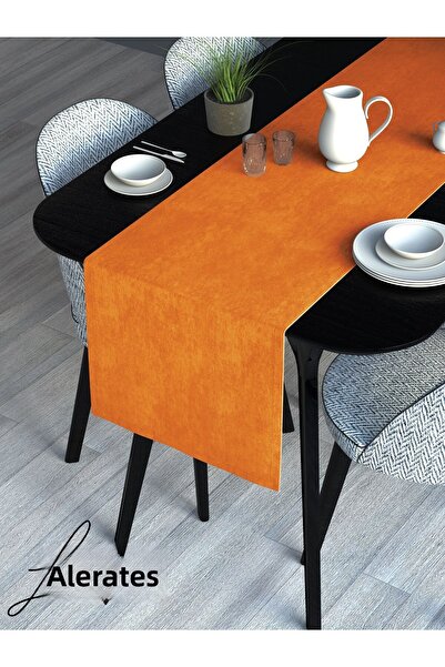Lalezar Velvet Effect Orange Color Aura Series Runner 40 X 140