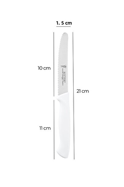 Solingen Ritter White Stainless Steel Knife Set - Solingen Serrated, Vegetable and Chopping Knife, 1 Person