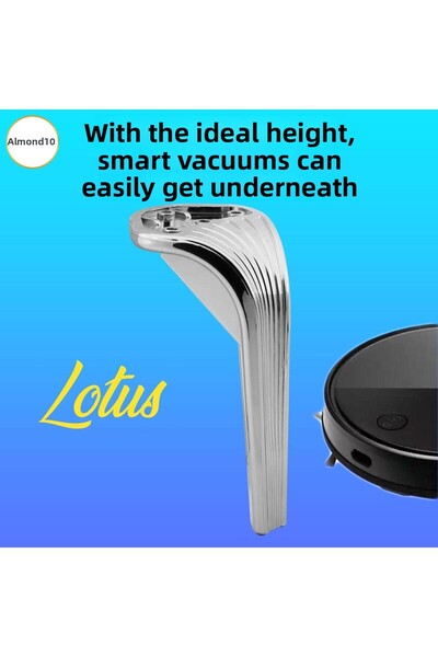 Badem10 Lotus Silver 16cm Mobilier de lux Picior Canapea Masă de cafea Unitate TV Fotoliu Cromat lucios Picioare de bază