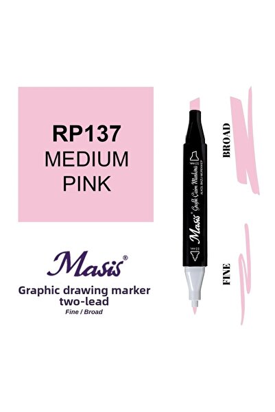 Masis Twin Double Ended Marker Pen 137 Medium Pink