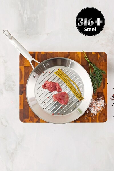Karaca 3ply Powersteel 316 Steel Induction Based Grill Pan 28 Cm