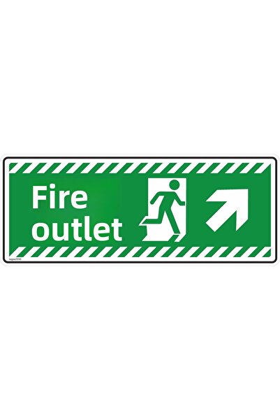 isgtabelam 30×12 سم / 5 قطع مركب فسفوري / سهم علوي يميني لمخرج الحريق