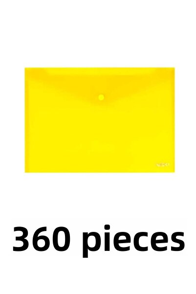 Noki 360 قطعة من ظرف ملف A4 الشفاف مع مشبك تثبيت أصفر