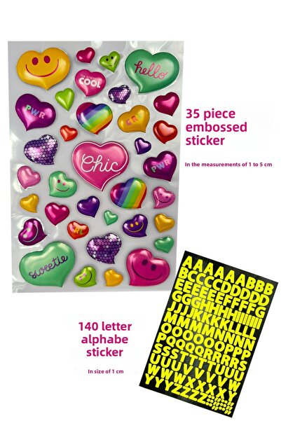 Sportaj مجموعة ملصقات ثلاثية الأبعاد مكونة من 35 قطعة و140 حرفًا