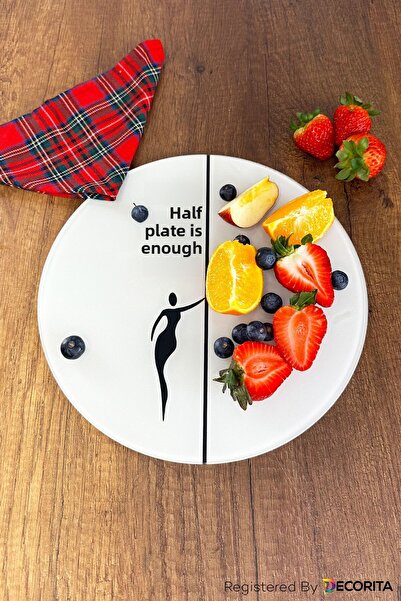 Decorita Glass Diet Plate| Glass Presentation Plate| Half Plate Enough| Diameter25cm