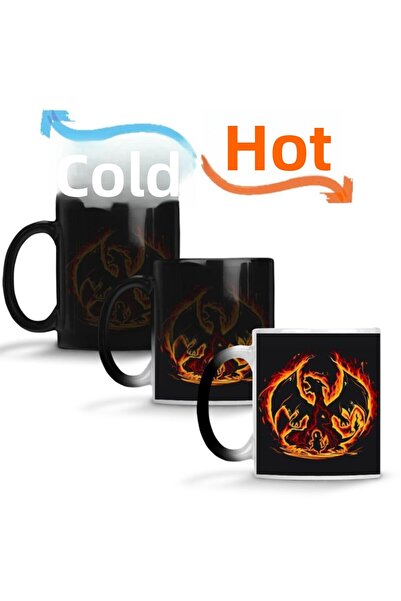 Baskı Dükkanı Pokemon Charmander Evoluçao Magic Mug Cup Porcelain
