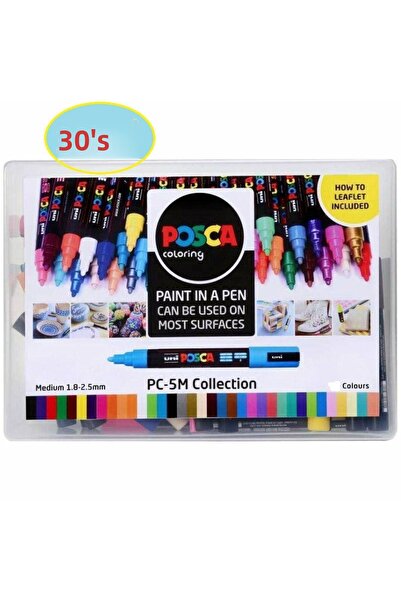 Uni Posca Set of 30 - 5mm (1.8-2.5mm) Marker Pen