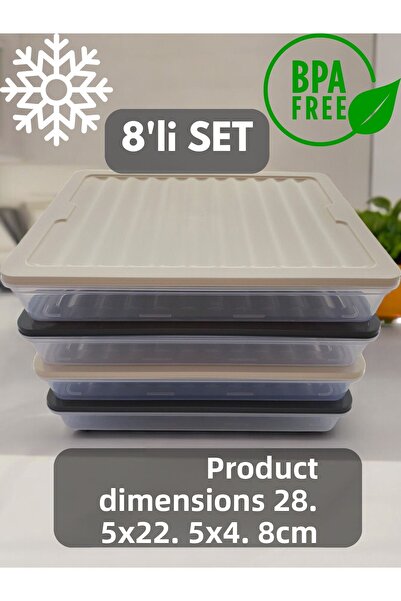 PONÇİK STORE Set of 8 2400 ml Refrigerator Organizer, Freezer and Microwave S...
