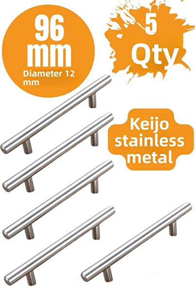 almital mobilya aksesuarları furniture accessories 5 bucăți Keijo INOX 96 mm mâner inoxidabil (mobilier, mâner dulap, model mâner)