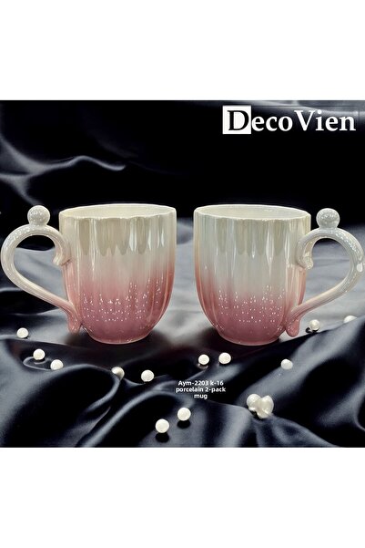 decovien طقم كوب بورسلين مكون من قطعتين من Pearl Model