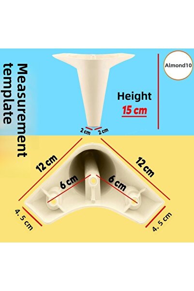 Badem10 Set de 20 de mobilier de lux Aspen Canapea Fotoliu Unitate TV Suport Suport Picior Picioare 15 cm Crem