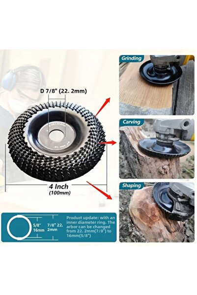 Choice قرص طحن أسود مقاس 4 بوصات لطحن الخشب، قرص تشكيل طحن الخشب لطحن الزوايا