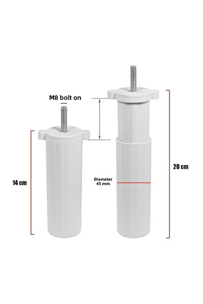 Badem10 Set de 20 de mobilier de lux Aspen Canapea Fotoliu Unitate TV Suport Suport Picior Picioare 15 cm Crem