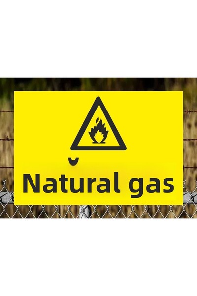 zafrakreklam لافتة غاز طبيعي مقاس 24×34 سم PVC zafrakreklam