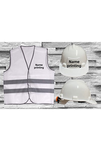Teknik Warning Vest and Adjustable Helmet Set of Two (from the Name Printing Question Part)
