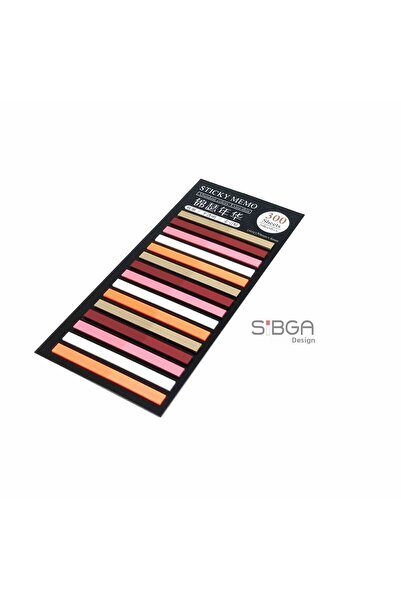 sibga tasarım Transparent Colored Thin Strip Postit - Bookmark, 300 Sheets