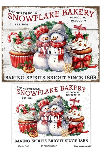 LİNEART Y661 New Year - ديكوباج نحاسي بنمط رجل الثلج مقاس 30x42