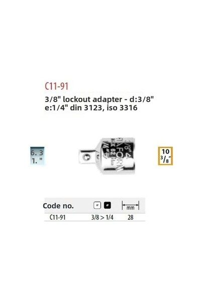 CETA FORM C11-91 3/8'' Socket Adapter - D 3/8" E 1/4"