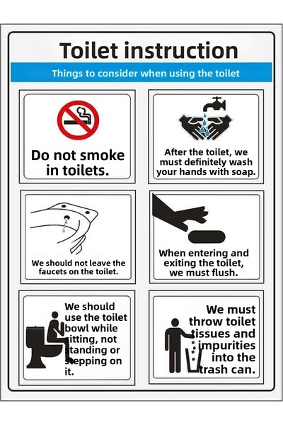 Emek İkaz Levhaları Toilet Instruction Warning/Warning Sign
