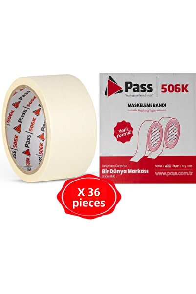 PASS Bandă de mascare din hârtie de 25 de metri cu lățime de 48 mm - 36 bucăți