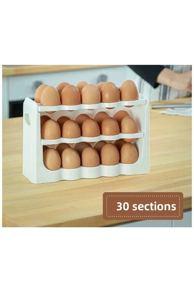 FOLY LIFE 3 Tier 30 Egg Holder Stand Refrigerator Organizer Organizer